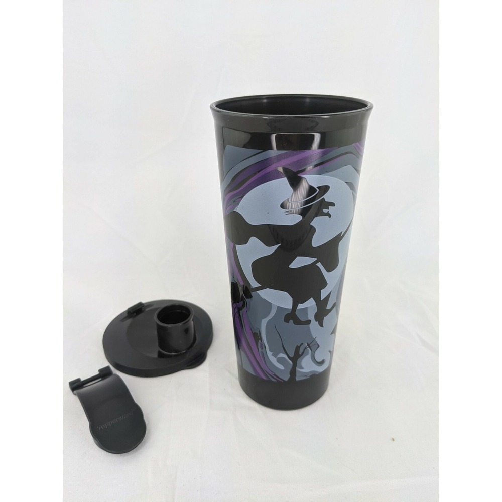 Tupperware Black Purple Witch Halloween Cup‎ Tumbler With Lid Spooktacular